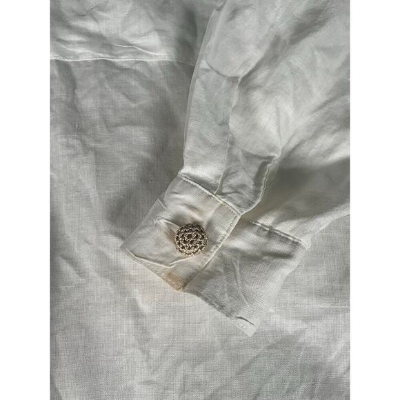 Vintage Courtenay 100% Linen Beach Light Weight Long Sleeve Size 10 Button Down - Picture 11 of 11
